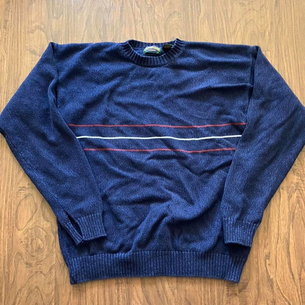 American-vintage Men's Navy and Blue Jumper